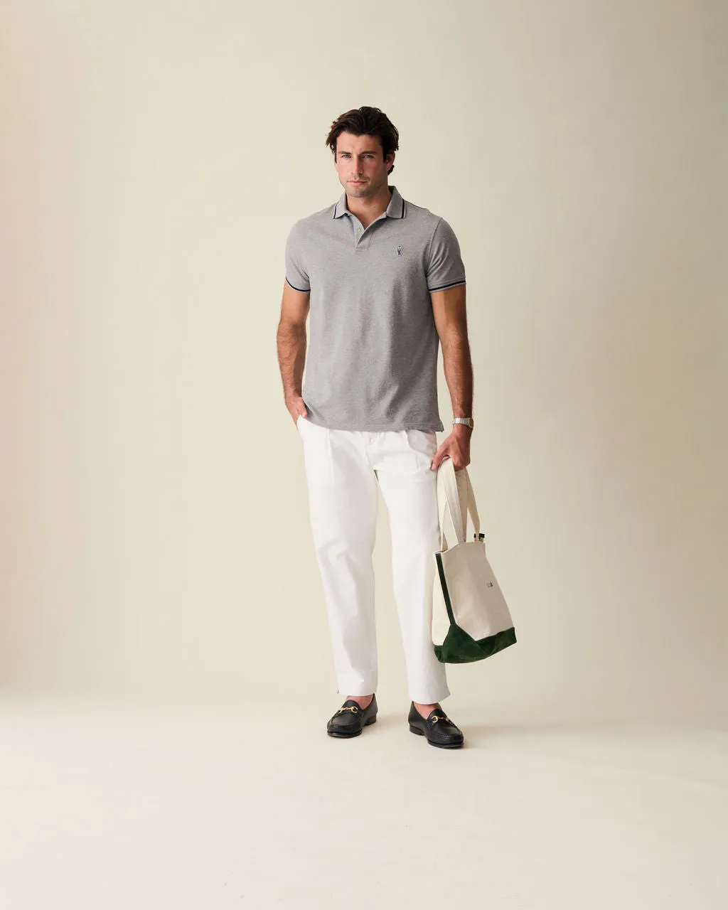 Classic Grey Alfré Pique Polo sold by Le Alfre product image thumbnail 2