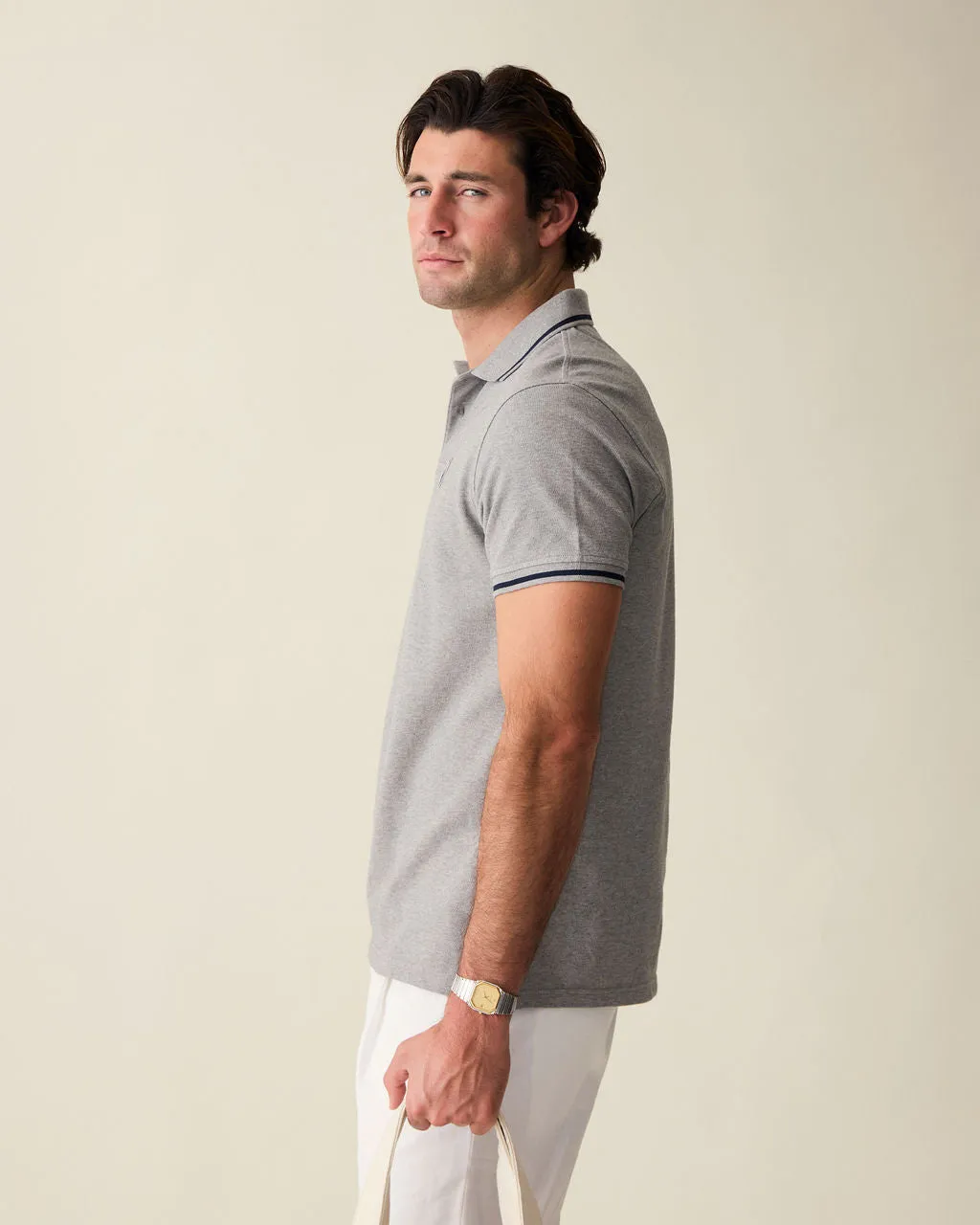 Classic Grey Alfré Pique Polo sold by Le Alfre product image thumbnail 3