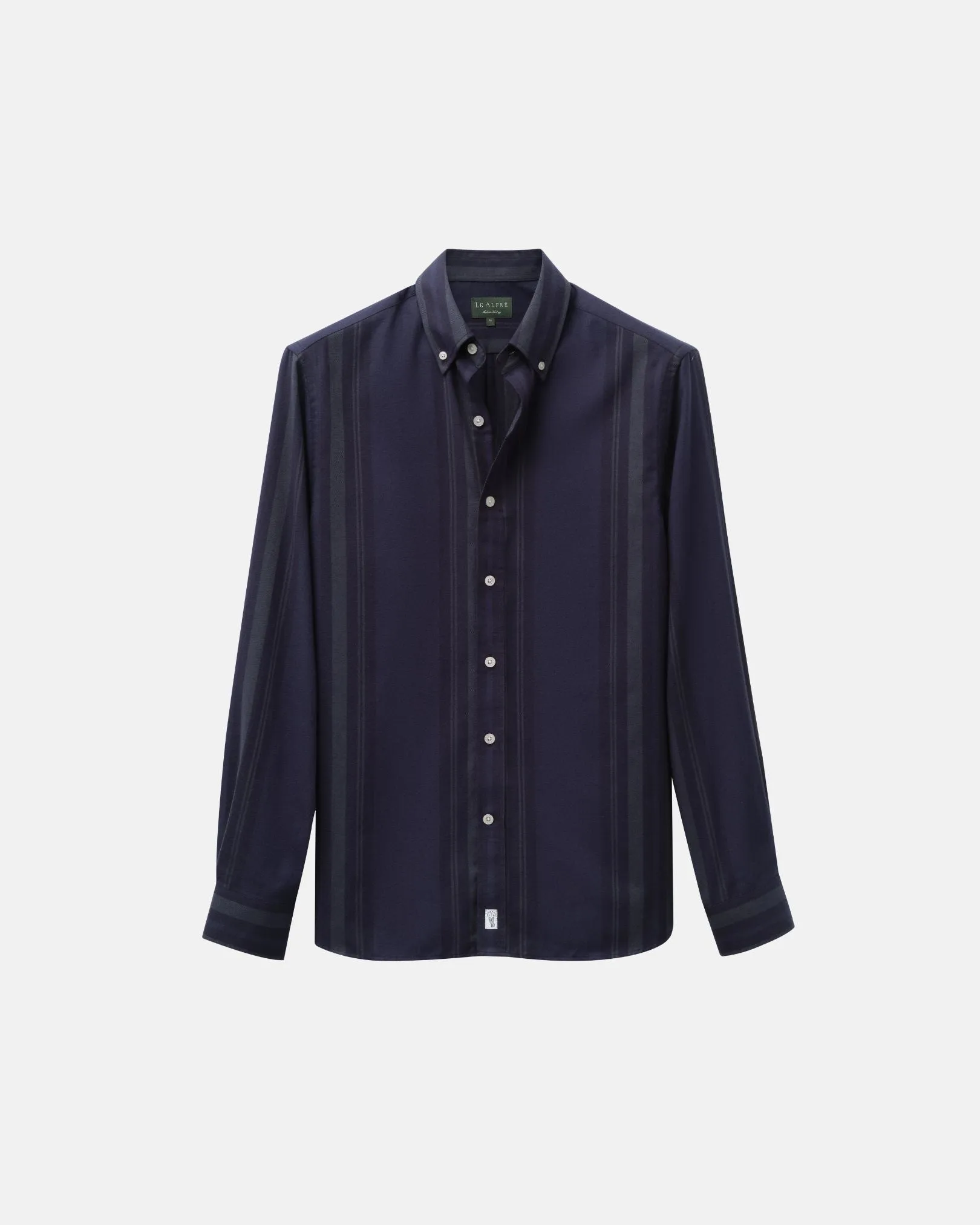 Vertical Stripe Blackwatch Flannel Shirt sold by Le Alfre