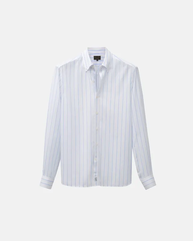Retro White Stripe Dress Shirt sold by Le Alfre