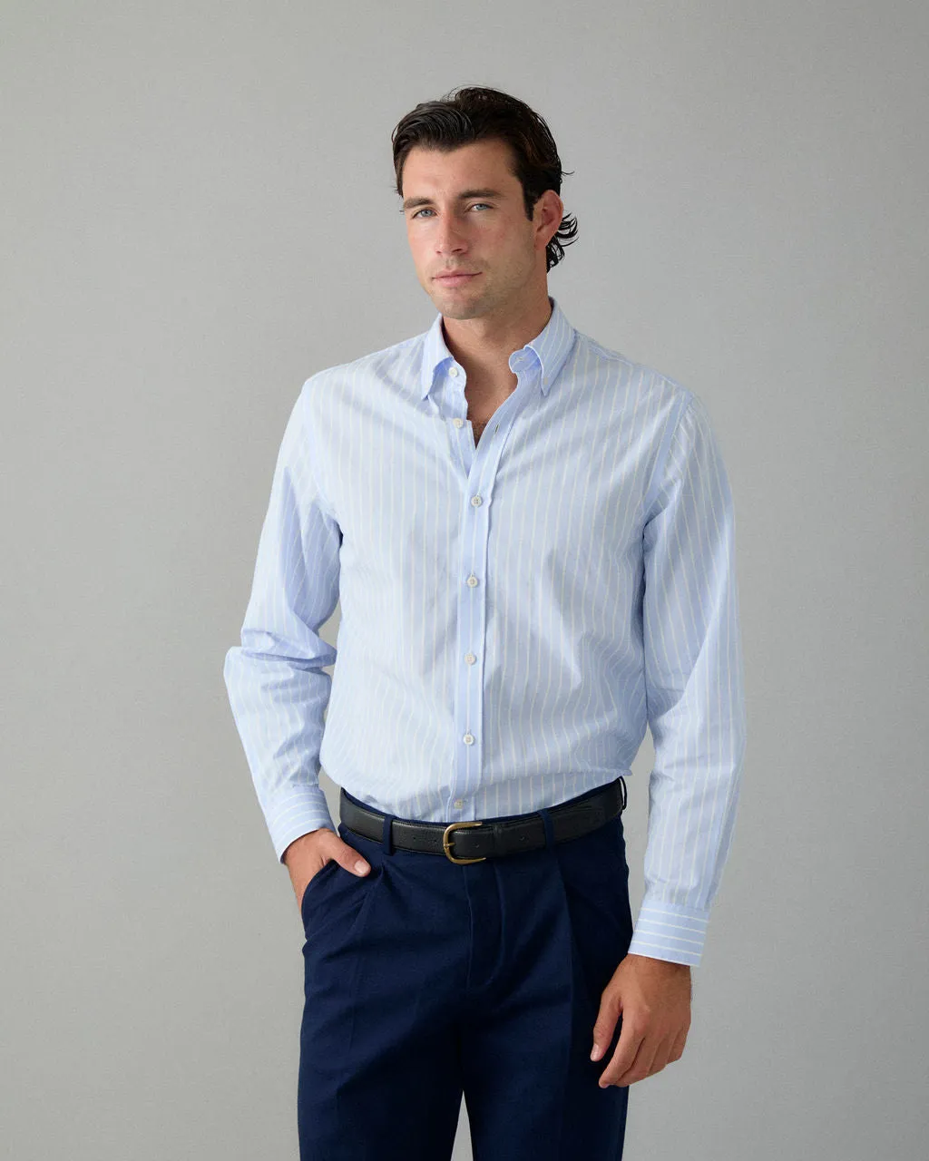 Light Blue Thin Stripe Shirt sold by Le Alfre product image thumbnail 2