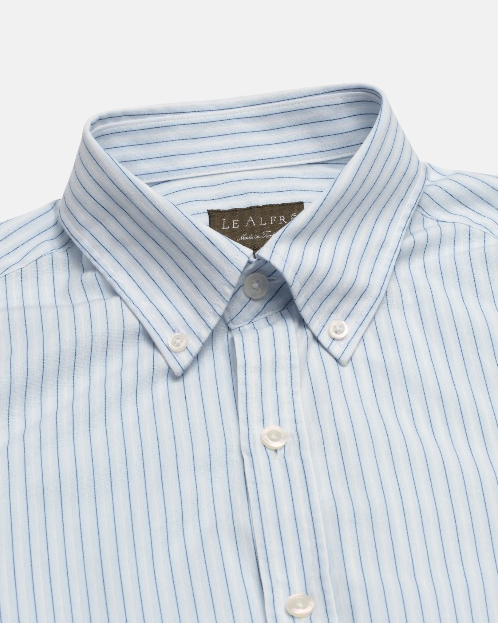 Light Blue Thin Stripe Dress Shirt sold by Le Alfre product image thumbnail 4