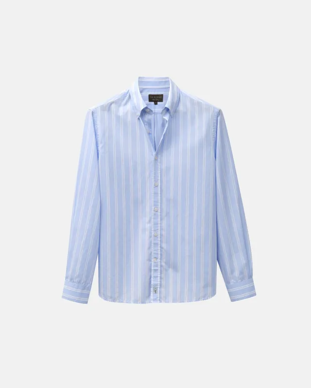Wide Stripe Light Blue Dress Shirt sold by Le Alfre