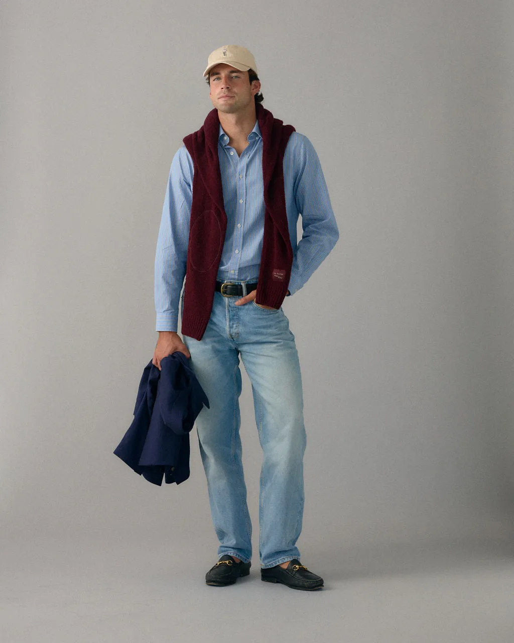 Retro Blue Stripe Dress Shirt sold by Le Alfre product image thumbnail 5