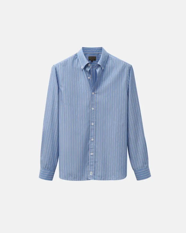 Retro Blue Stripe Dress Shirt sold by Le Alfre
