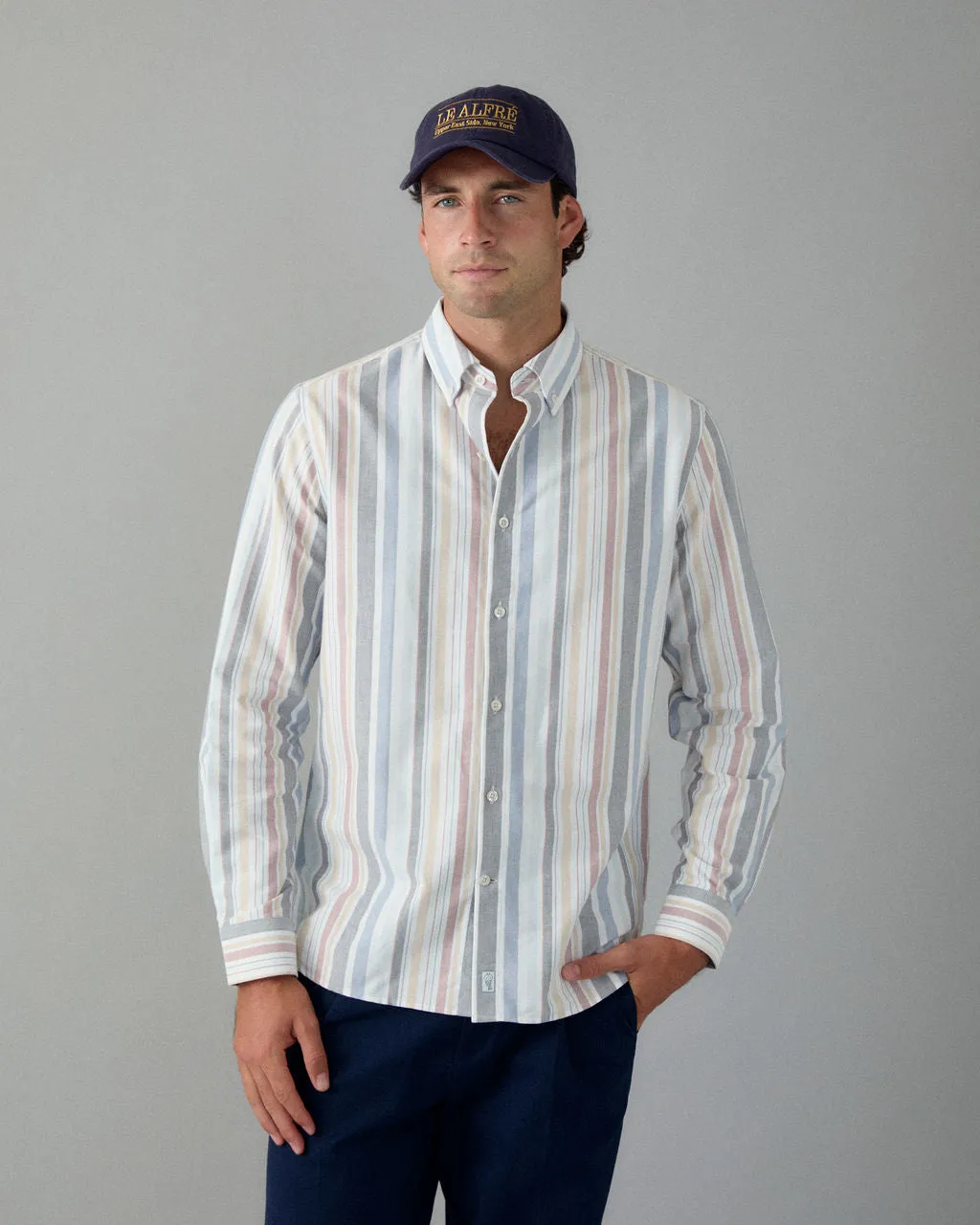 Retro Stripe Fun Oxford Shirt sold by Le Alfre product image thumbnail 2