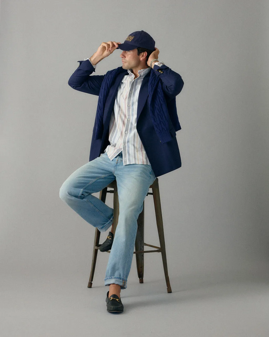 Retro Stripe Fun Oxford Shirt sold by Le Alfre product image thumbnail 5