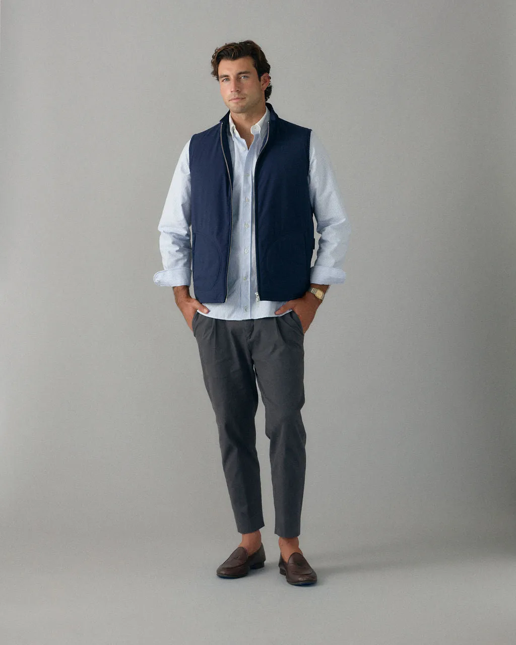 Navy Lightweight Padded Gilet sold by Le Alfre product image thumbnail 3