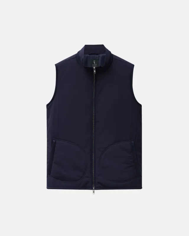 Navy Lightweight Padded Gilet sold by Le Alfre