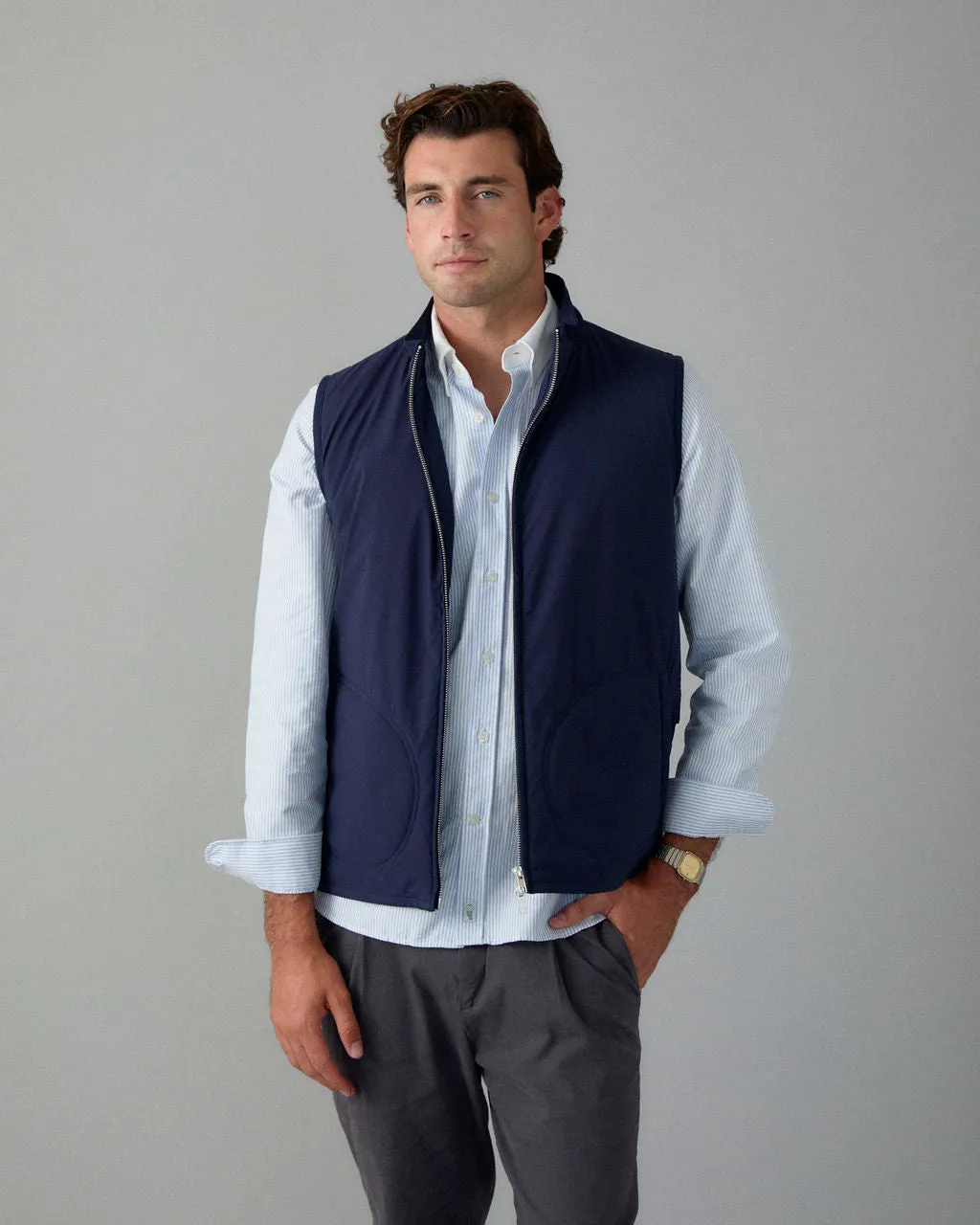 Navy Lightweight Padded Gilet sold by Le Alfre product image thumbnail 2