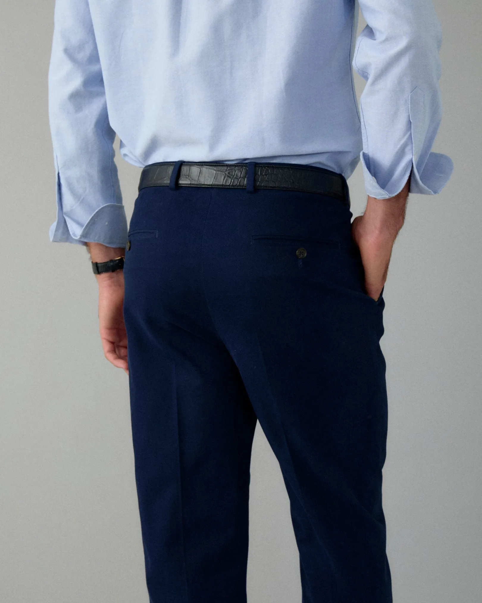 Navy Cotton Chino Trouser sold by Le Alfre product image thumbnail 5