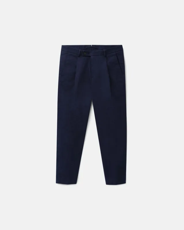 Navy Cotton Chino Trouser sold by Le Alfre