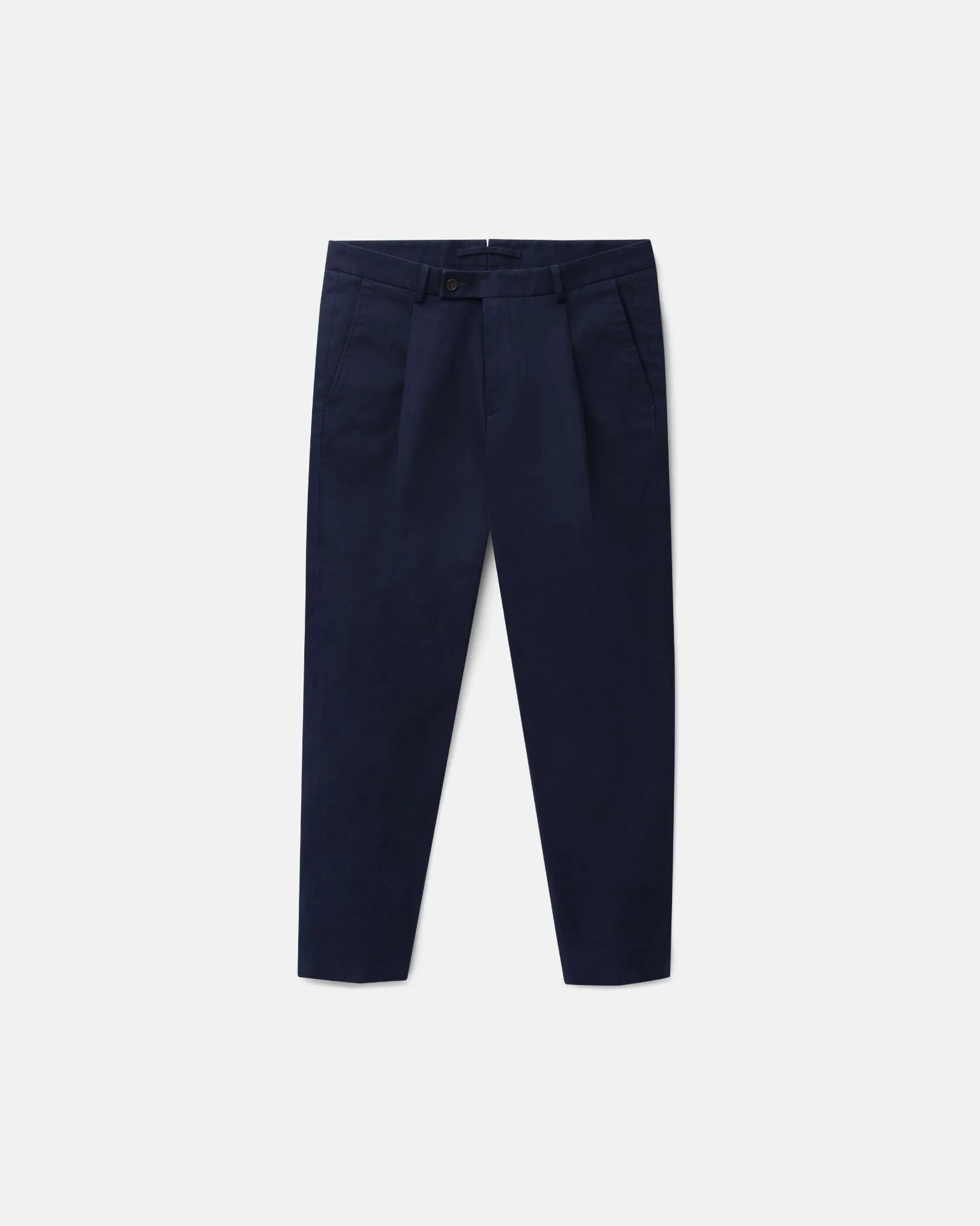 Navy Cotton Chino Trouser sold by Le Alfre