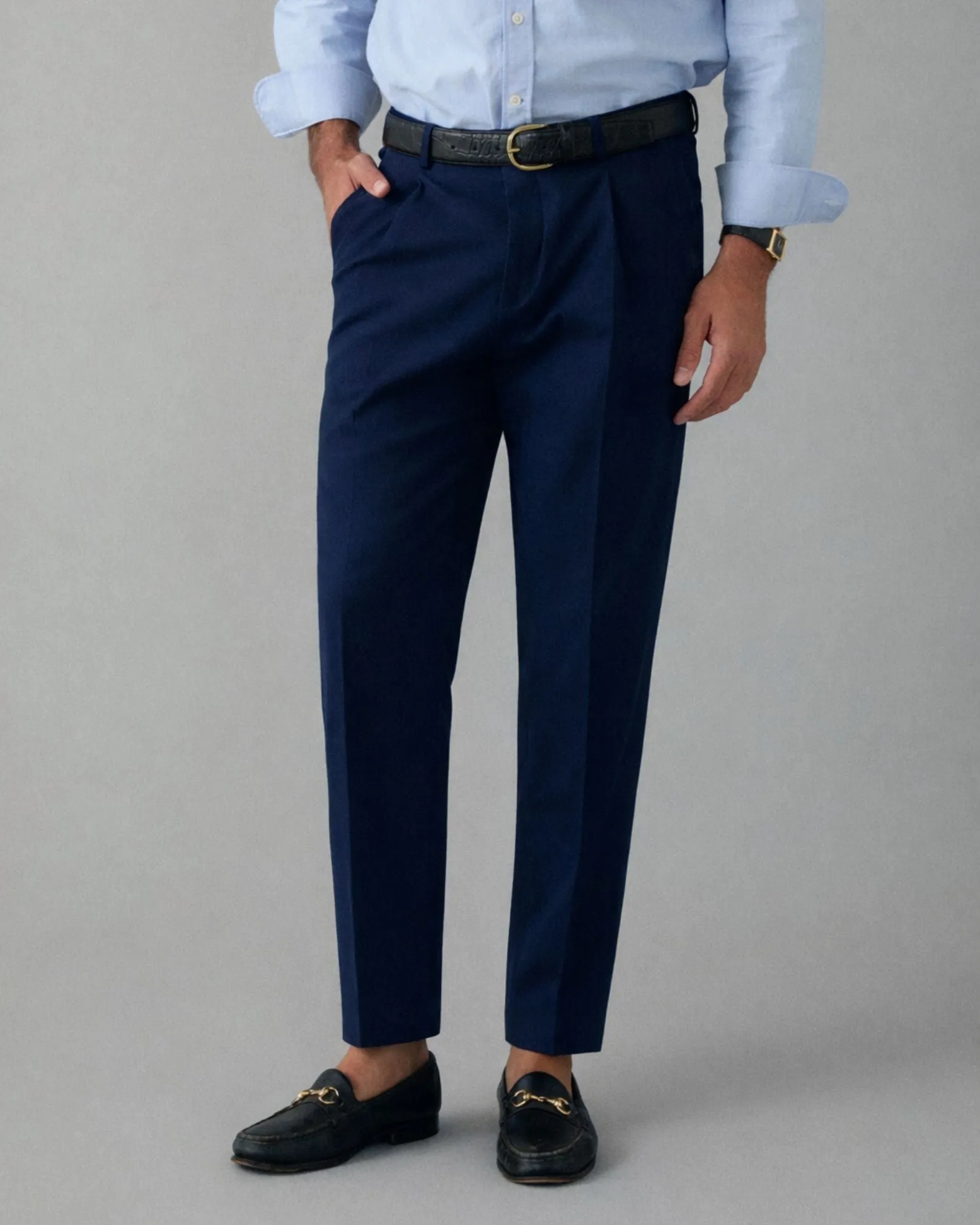 Navy Cotton Chino Trouser sold by Le Alfre product image thumbnail 2