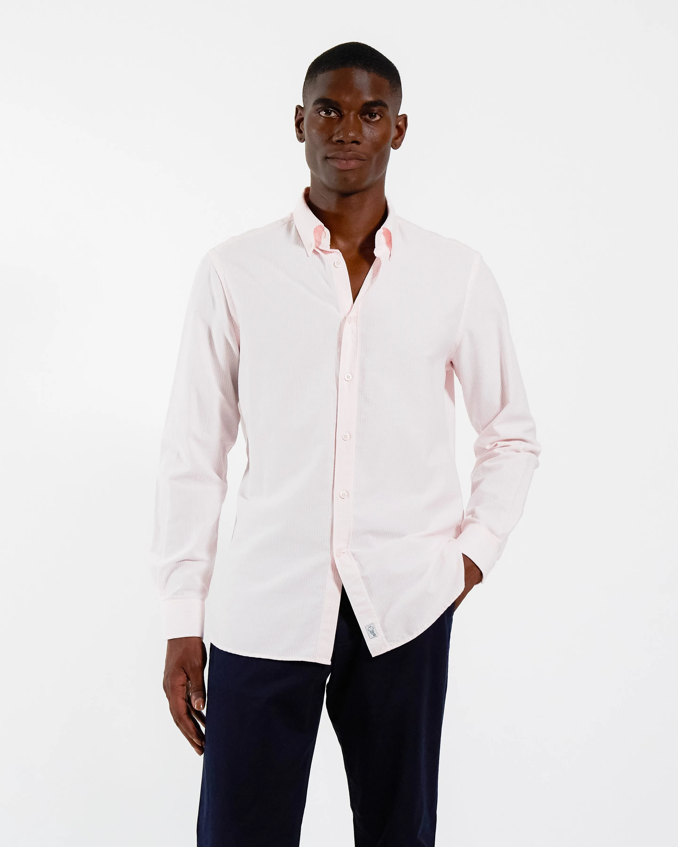'Le Stripe' Pink Oxford Shirt sold by Le Alfre product image thumbnail 3