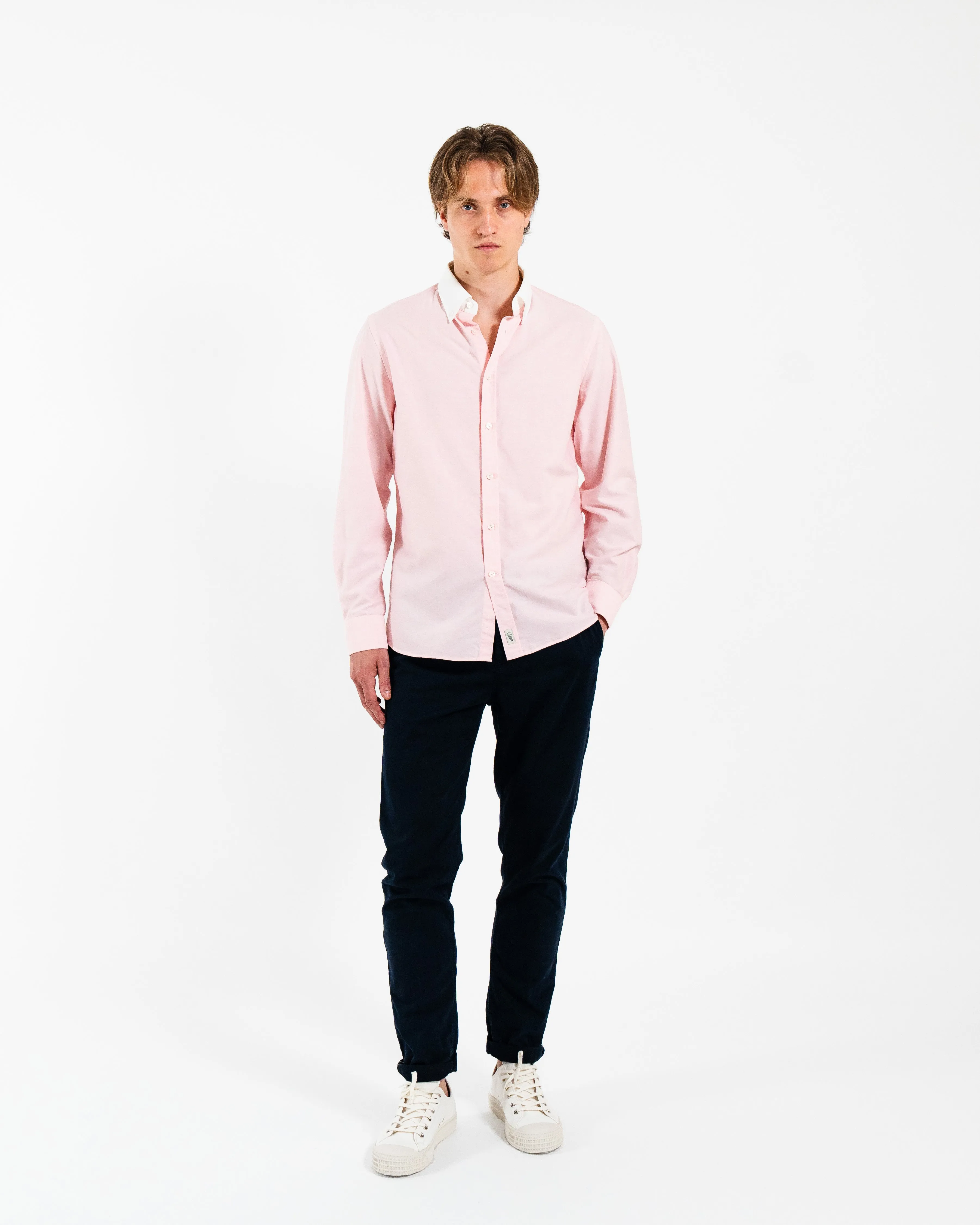 'Le Original' Pink Contrast Collar Oxford Shirt sold by Le Alfre product image thumbnail 4