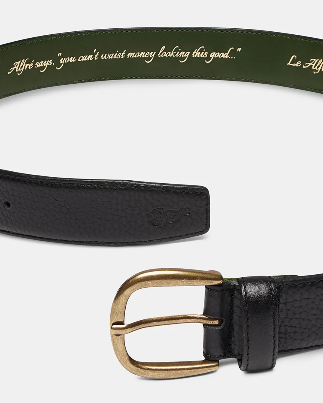 "Le Belt" Black Pebble Grain Leather sold by Le Alfre product image thumbnail 4