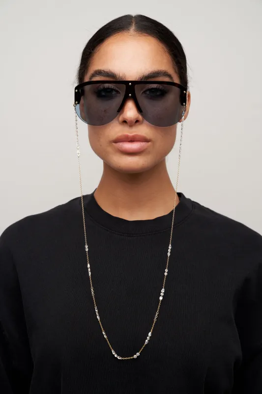 Stella White Stones Eyewear Chain - Gold made by Otra Eyewear