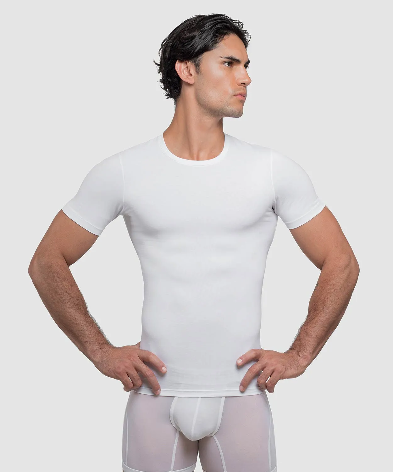 Cotton Compression Crew Neck T-Shirt sold by Rounderbum product image thumbnail 4