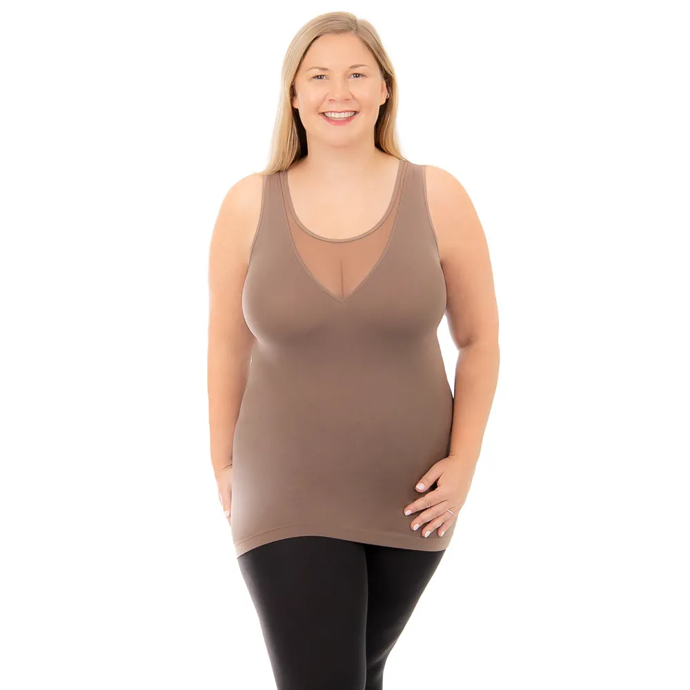 Plus Deep Mesh V Neck Tank Top sold by skinnytees product image thumbnail 4