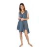 Linen V Neck Pleat Dress Final sale sold by skinnytees