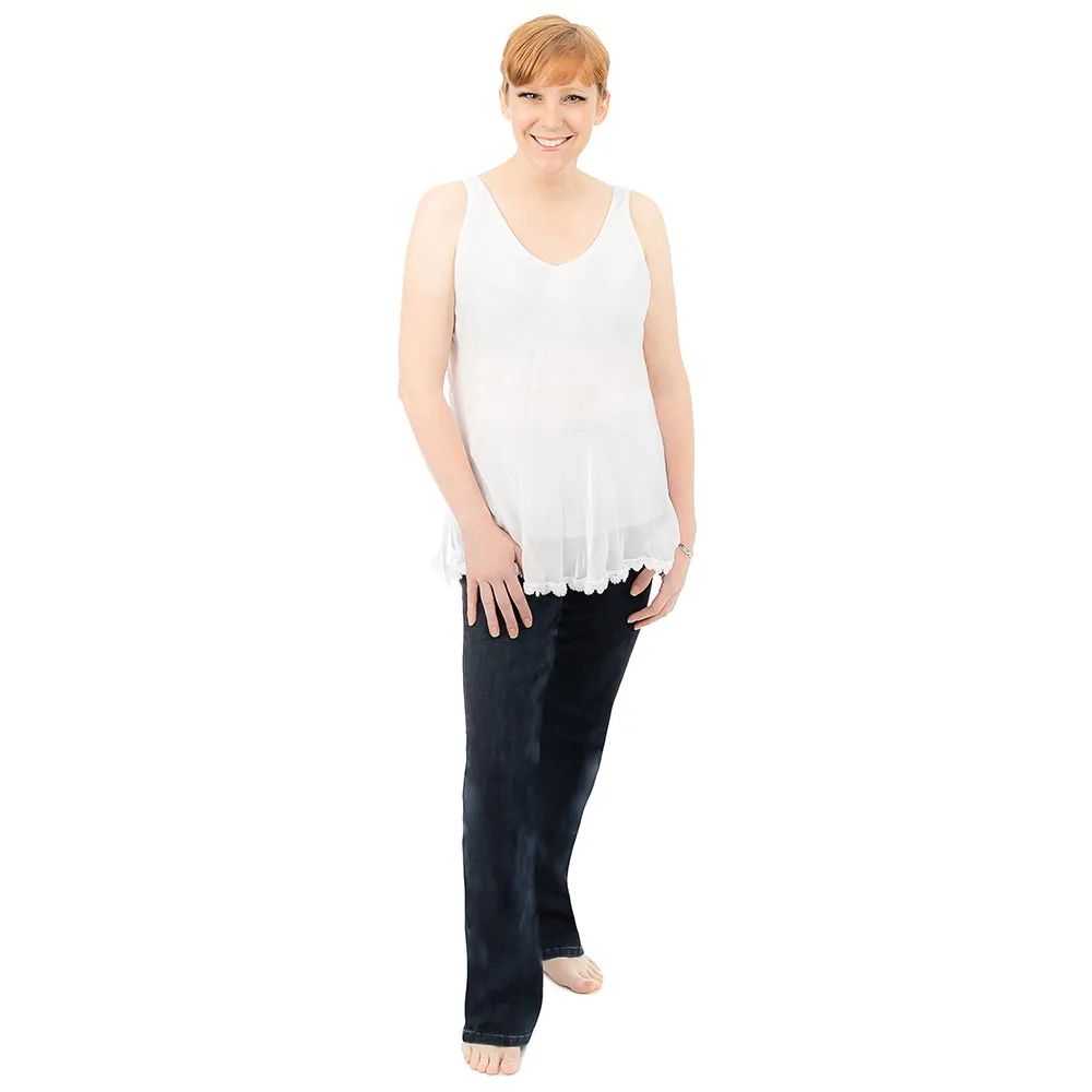 Silk Top with Lace Trim Final Sale sold by skinnytees product image thumbnail 4