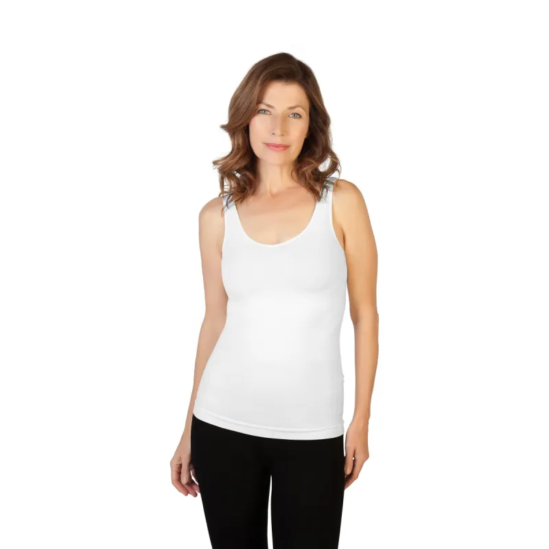 White Basic Tank Top + 2 White Face Masks sold by skinnytees