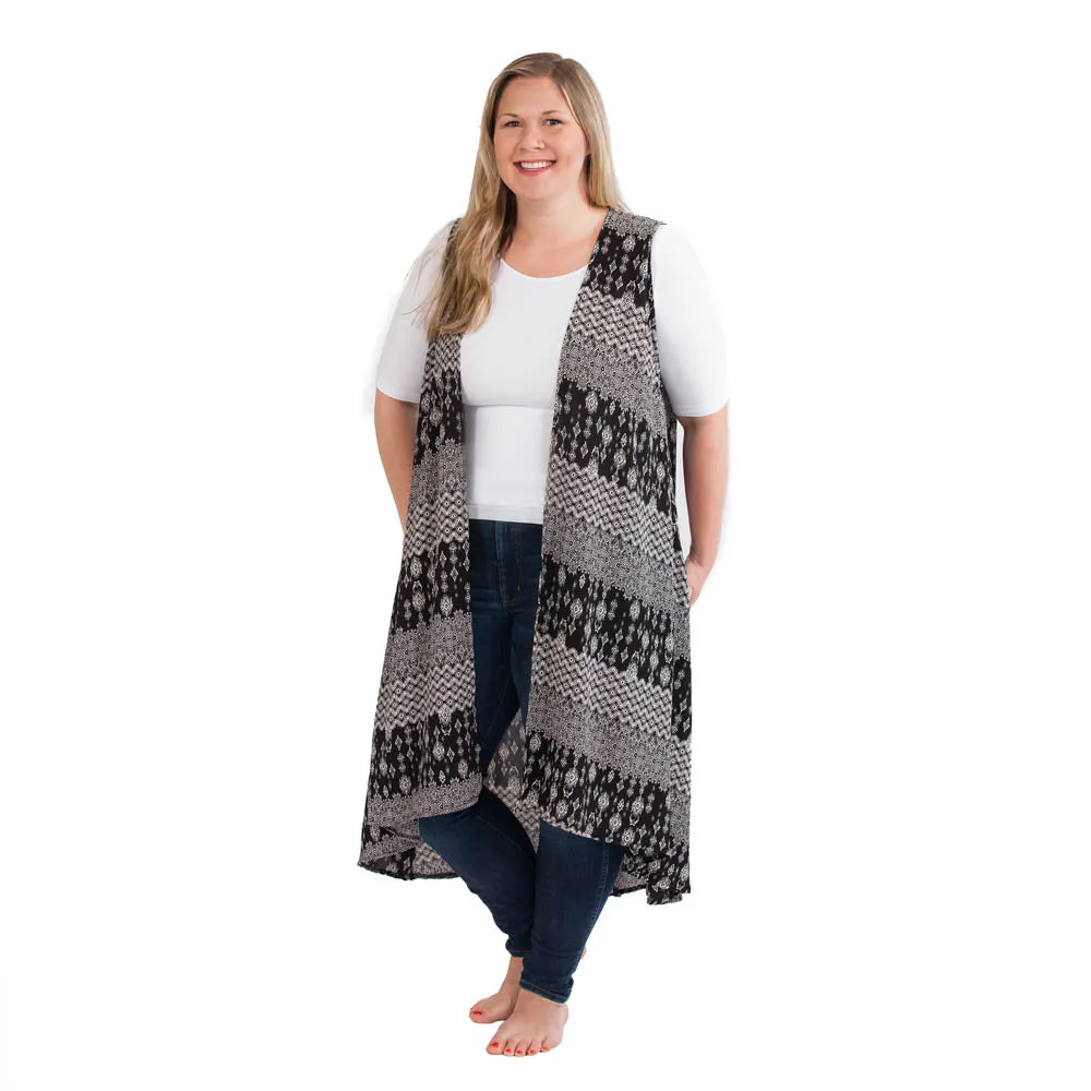 Printed Duster Vest in Aztec $15 Birthday Final Sale sold by skinnytees product image thumbnail 3
