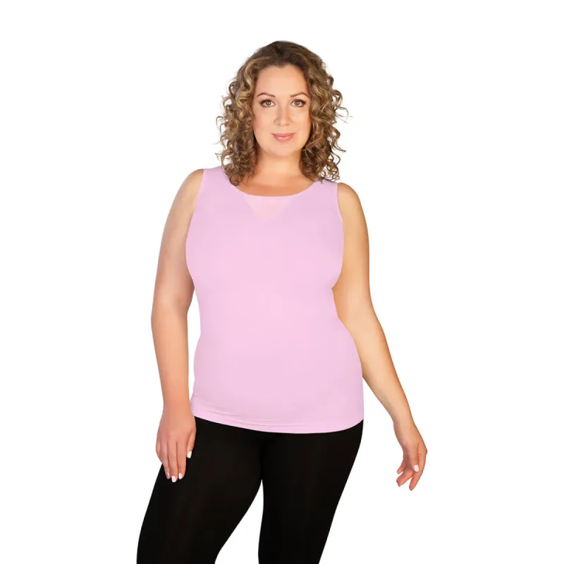 Plus Mesh Panel V Neck Tank Top BSE 2024 sold by skinnytees