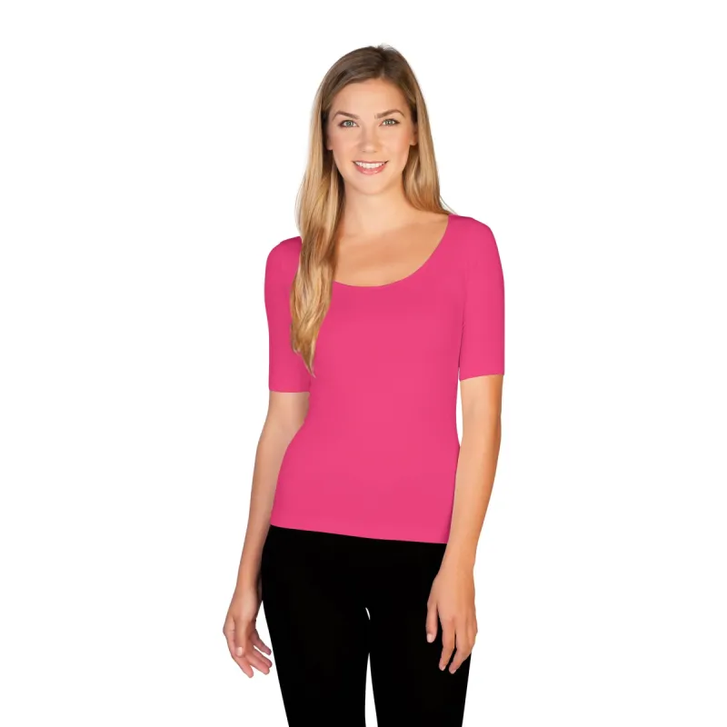 Reversible Scoop Neck 1/2 Sleeve Tee BSE 2024 sold by skinnytees