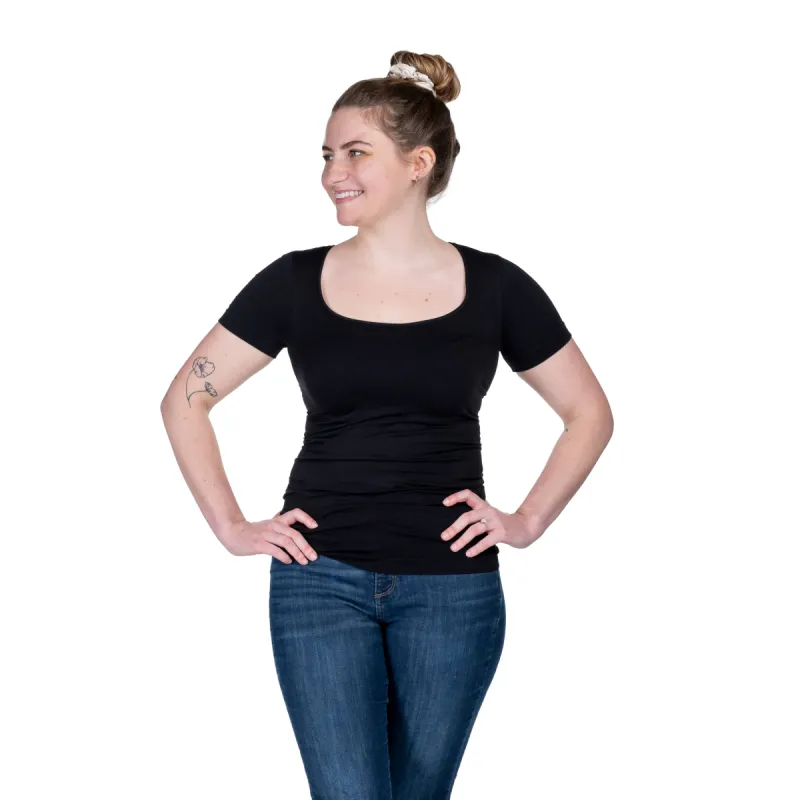 Short Sleeve Square Neck Tee sold by skinnytees