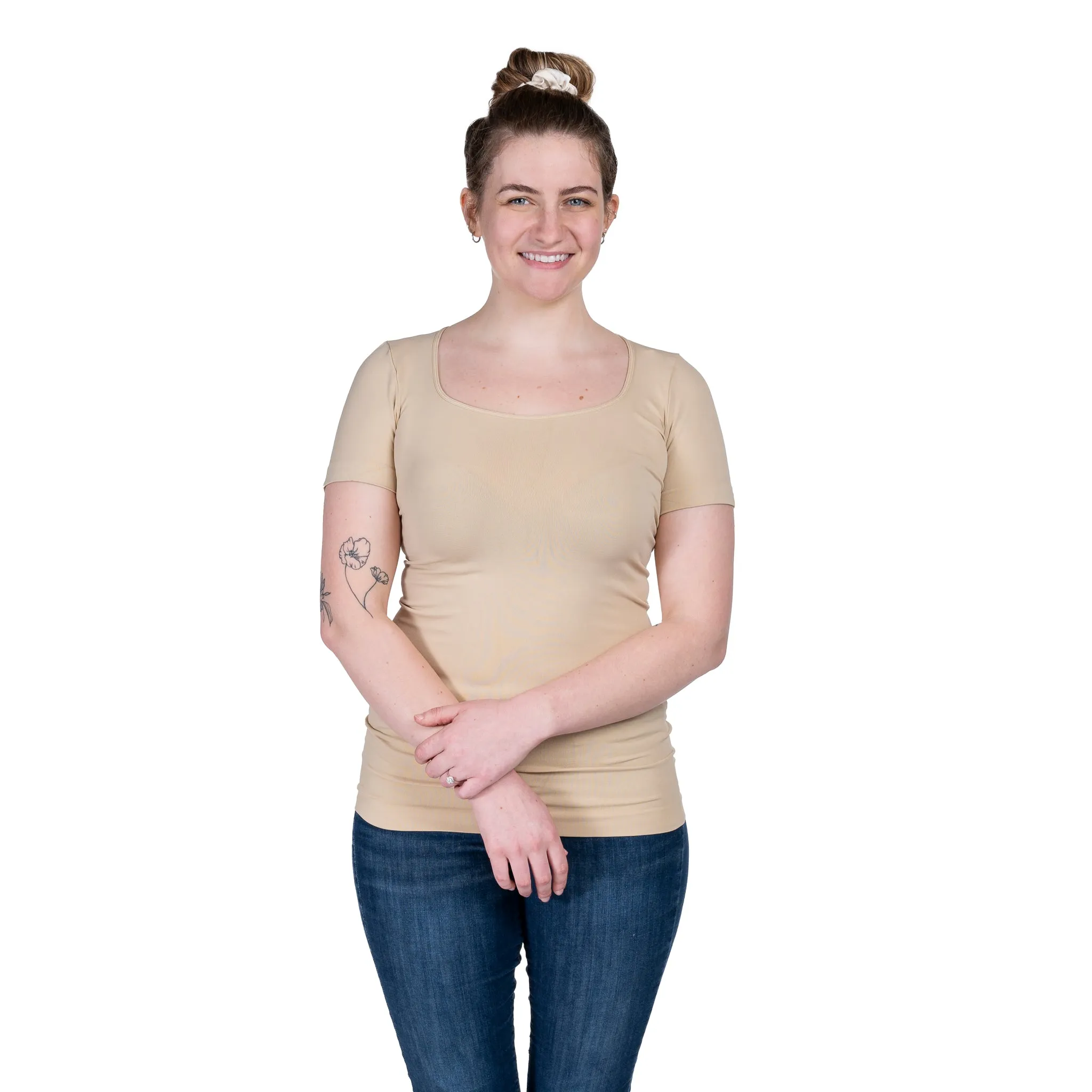 Short Sleeve Square Neck Tee sold by skinnytees product image thumbnail 3