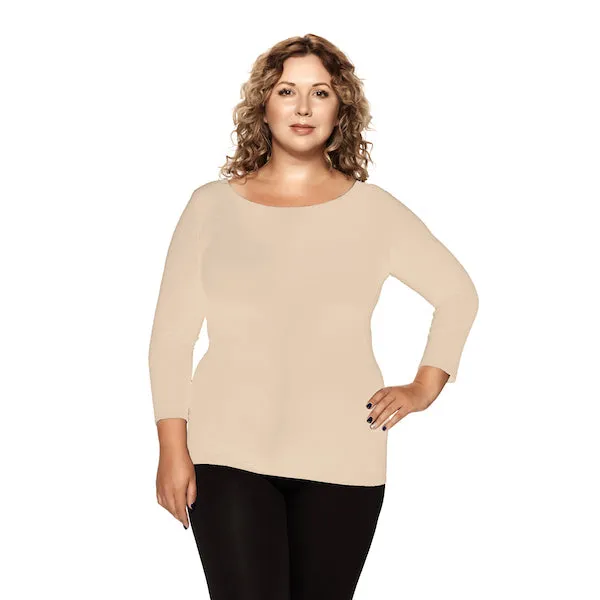Plus 3/4 Sleeve Crew Neck Top sold by skinnytees product image thumbnail 4
