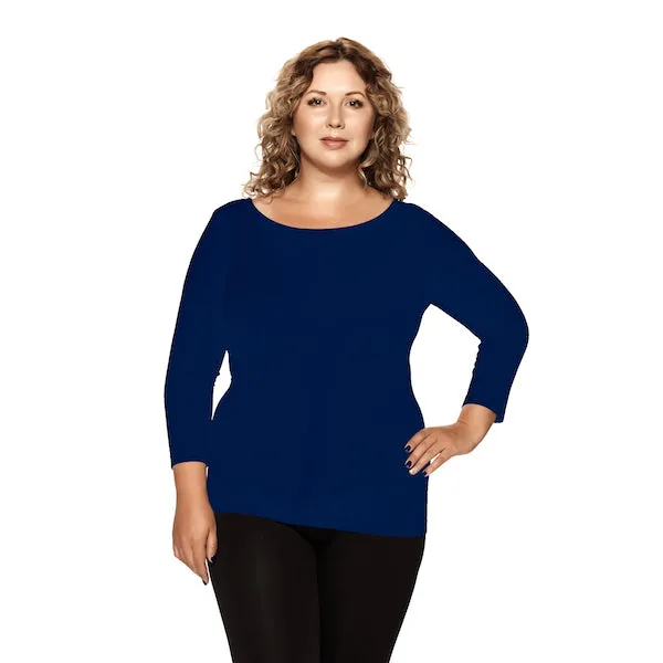 Plus 3/4 Sleeve Crew Neck Top sold by skinnytees product image thumbnail 3