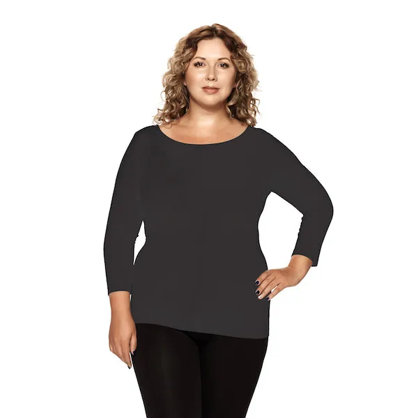 Plus 3/4 Sleeve Crew Neck Top sold by skinnytees product image thumbnail 2