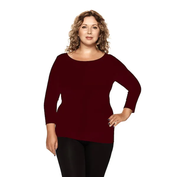 Plus 3/4 Sleeve Crew Neck Top sold by skinnytees product image thumbnail 5