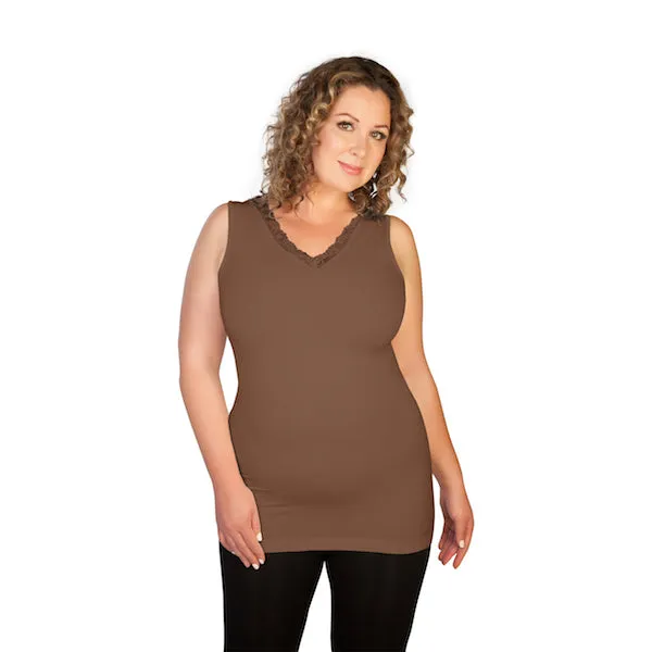 Plus Lace V-Neck Tank Top sold by skinnytees product image thumbnail 3