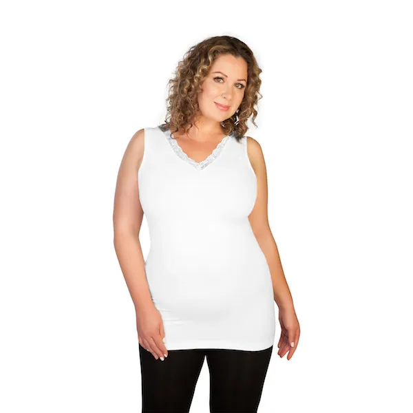 Plus Lace V-Neck Tank Top sold by skinnytees product image thumbnail 4