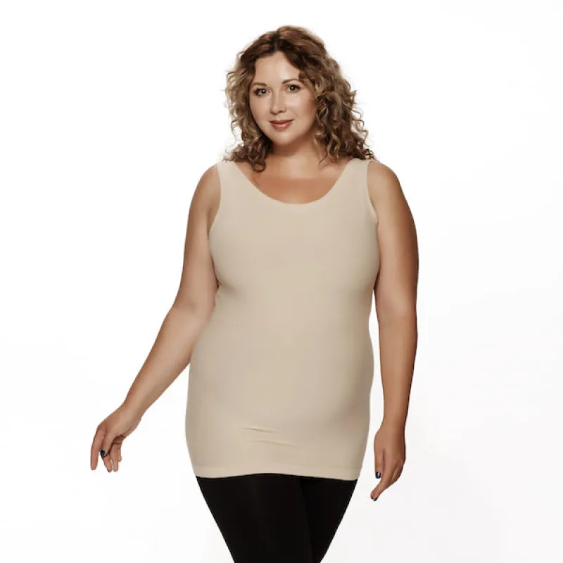 Plus Reversible Scoop to V-Neck Tank Top sold by skinnytees