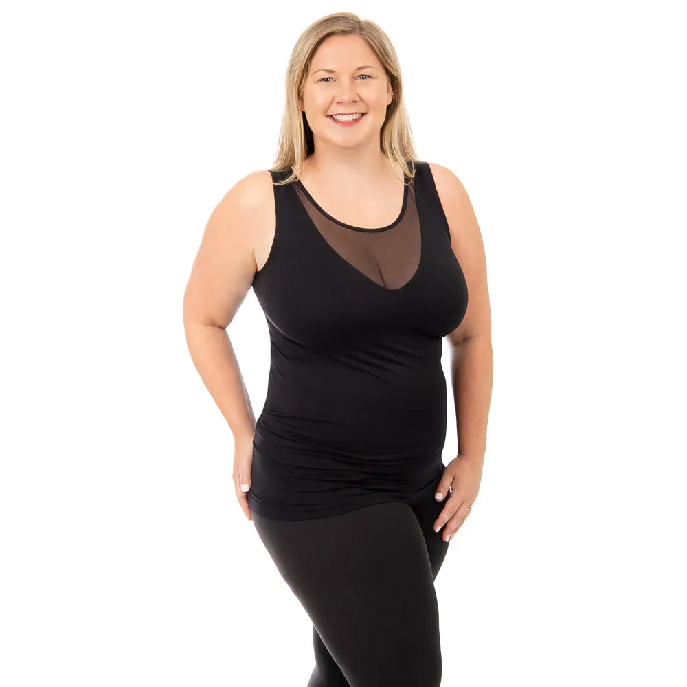 Plus Deep Mesh V Neck Tank Top sold by skinnytees