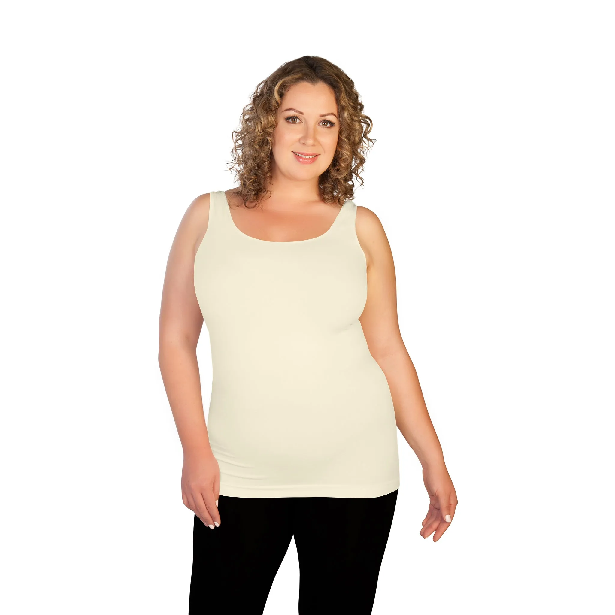 Basic Tank Top Ivory sold by skinnytees product image thumbnail 2