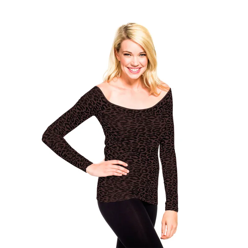 Animal Print Long Sleeve Top sold by skinnytees
