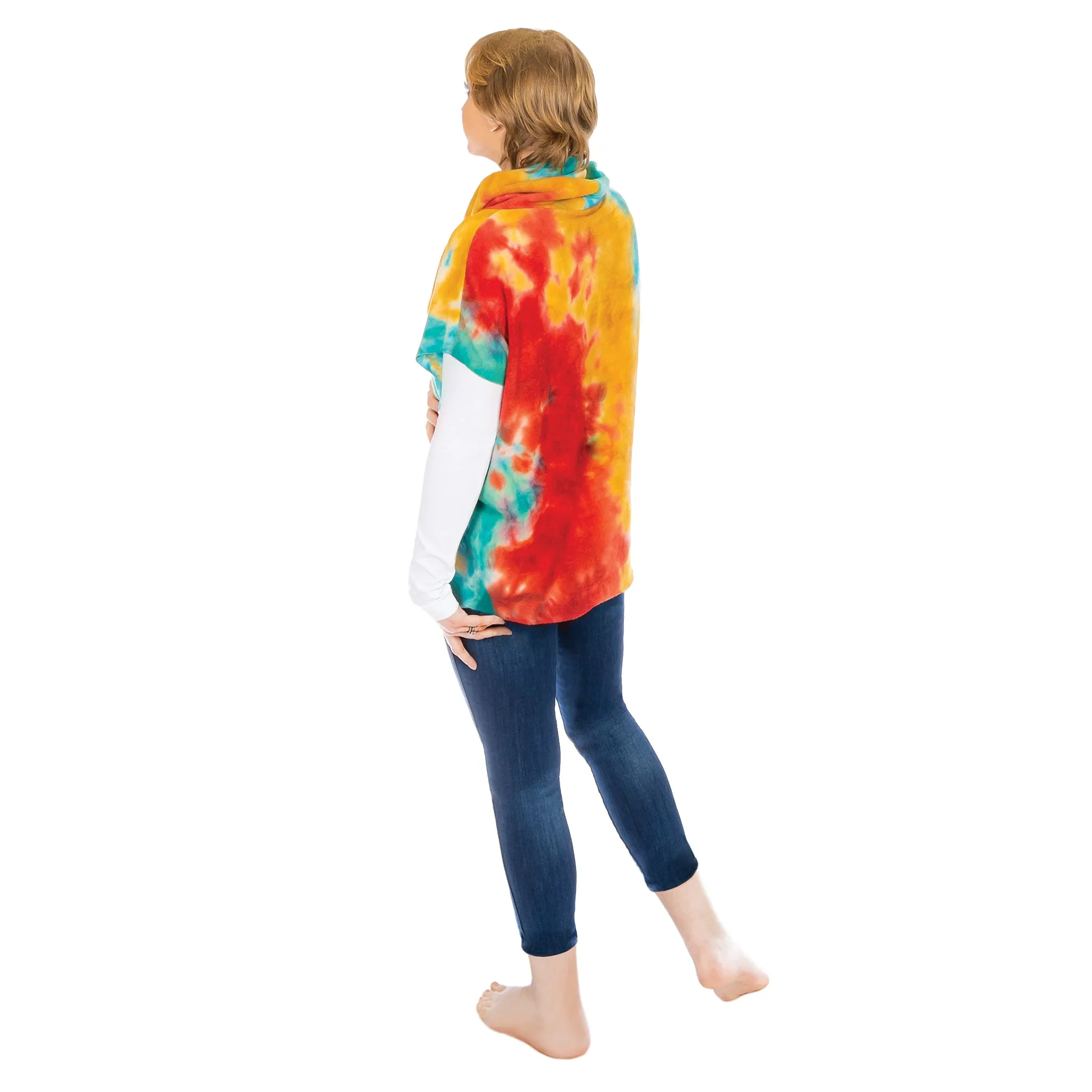 Cowl Neck Short Sleeve Tie Dye Pullover sold by skinnytees product image thumbnail 2