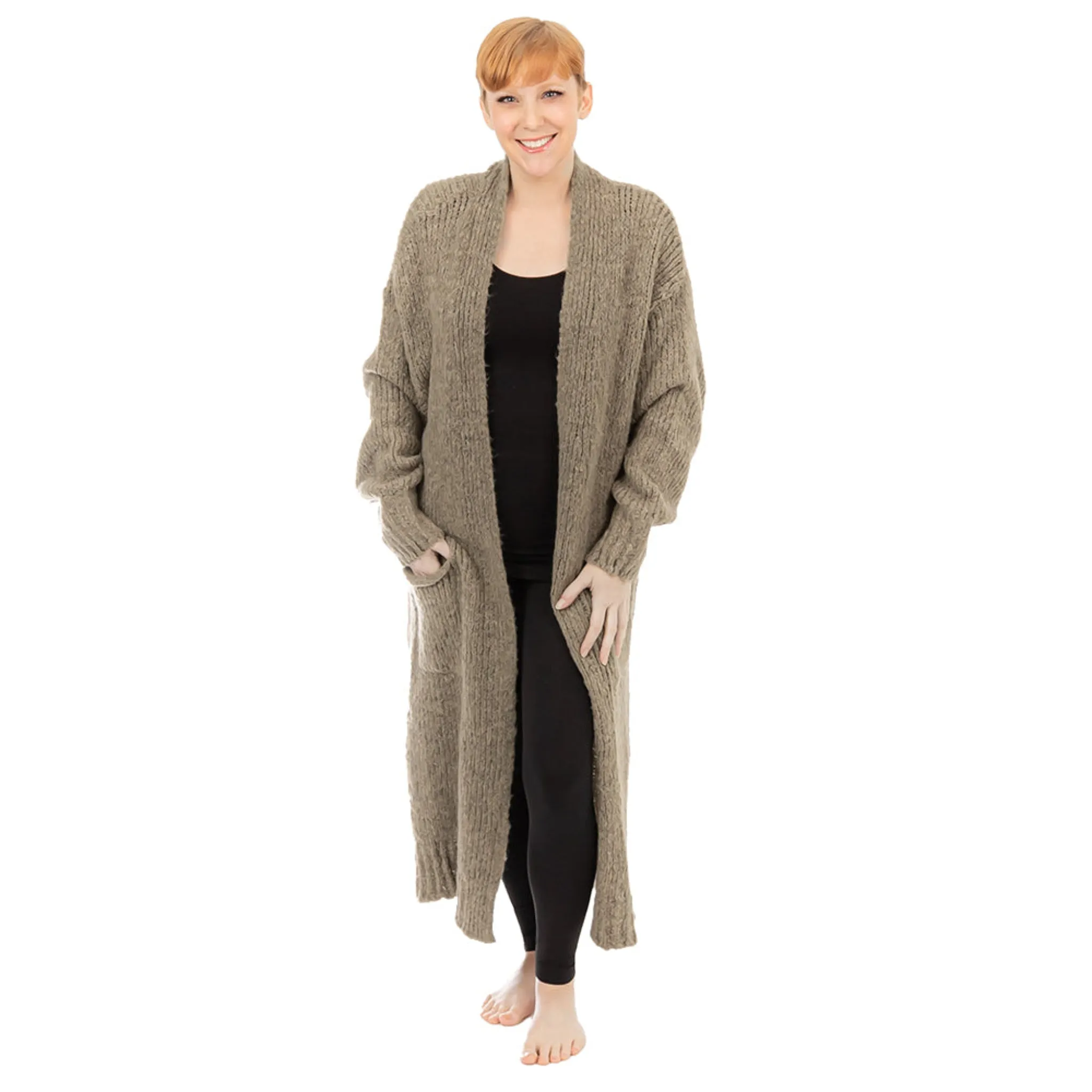 Long Chunky Knit Sweater Cardigan sold by skinnytees product image thumbnail 3