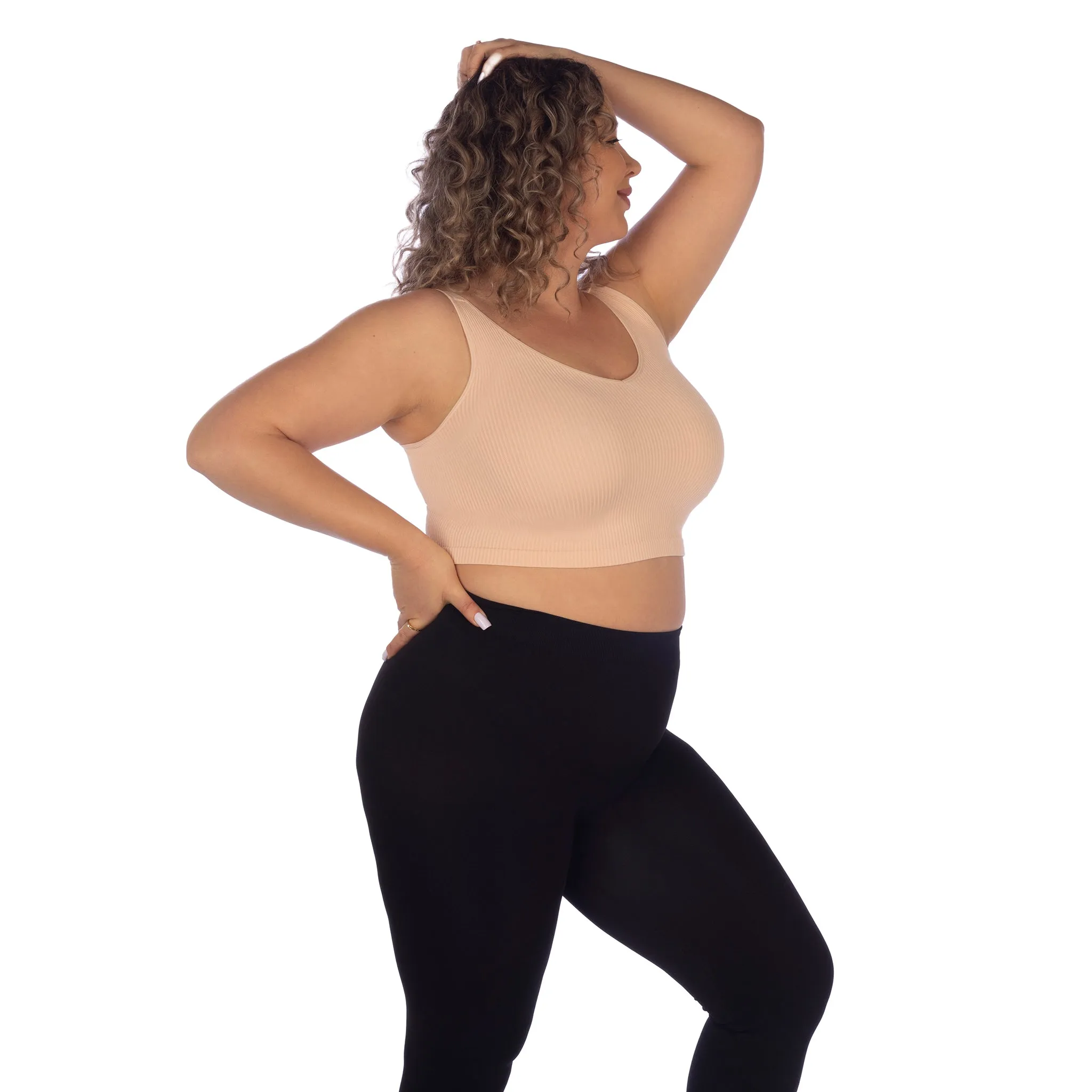 Plus Soft Ribbed V Neck Crop Top sold by skinnytees product image thumbnail 5