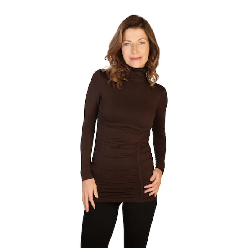 Ruched Turtleneck Top sold by skinnytees