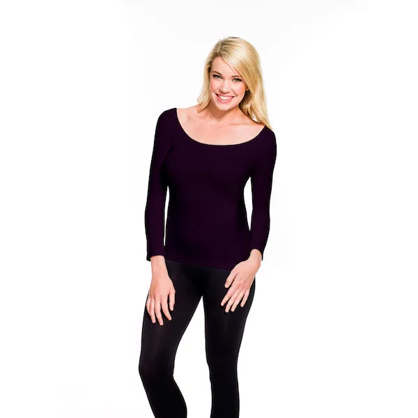 3/4 Sleeve Scoop Neck Tee sold by skinnytees product image thumbnail 2