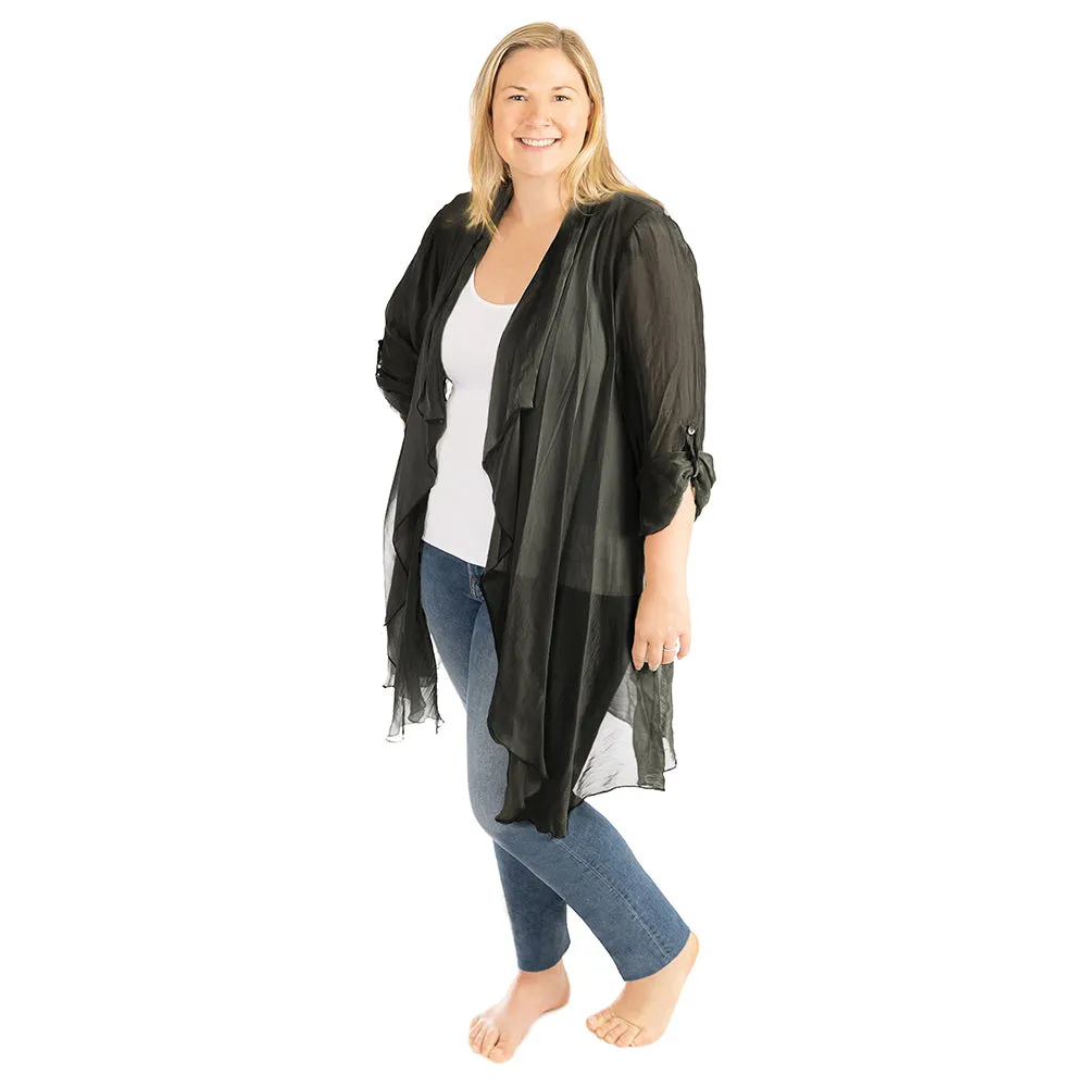Plus Silk Cardigan sold by skinnytees