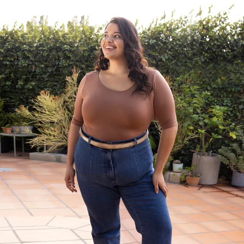 Plus Elbow Length Sleeve Top made by skinnytees