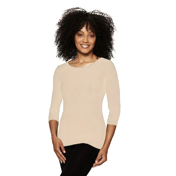 3/4 Sleeve Crewneck Top sold by skinnytees product image thumbnail 2